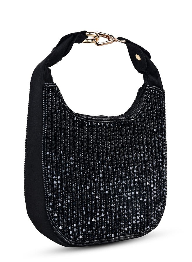 MARKQUES Black Crystal Handheld Embellished Handbag - Image 2